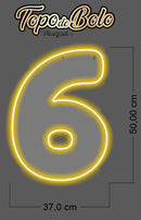 Número em Led Neon (0 ao 9) Buchudinho 50CM - 2mm - Base Removível