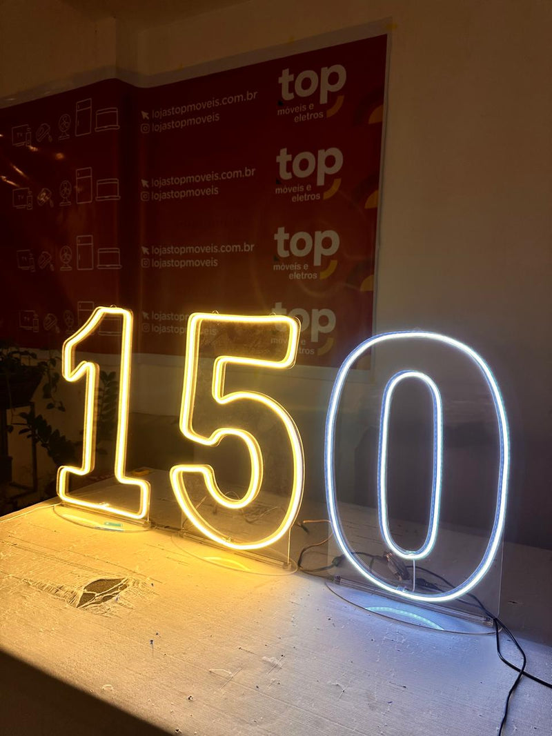 Número em Led Neon (0 ao 9) Slin Com Base - 50CM