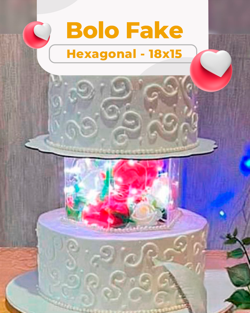 Bolo Fake Hexagonal 18x15