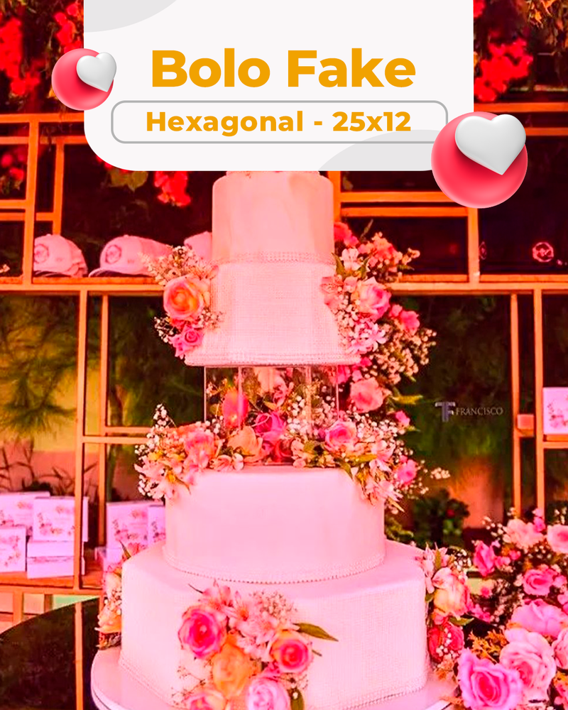 Bolo Fake Hexagonal 25x12