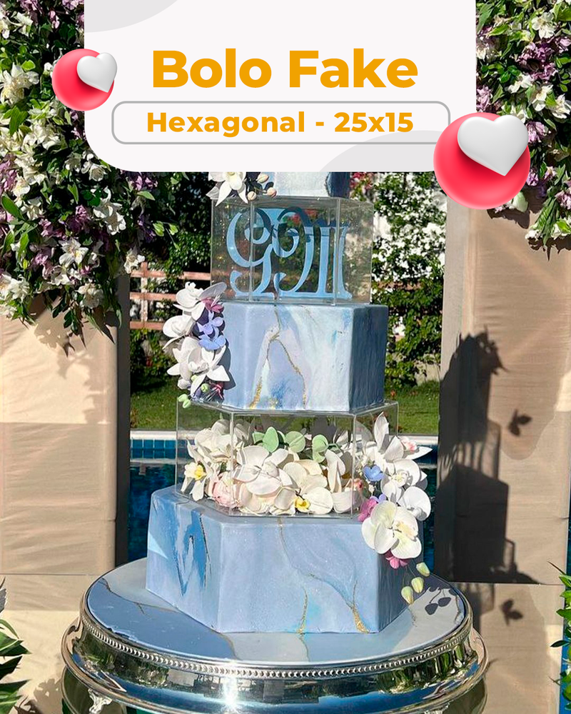 Bolo Fake Hexagonal 25x15