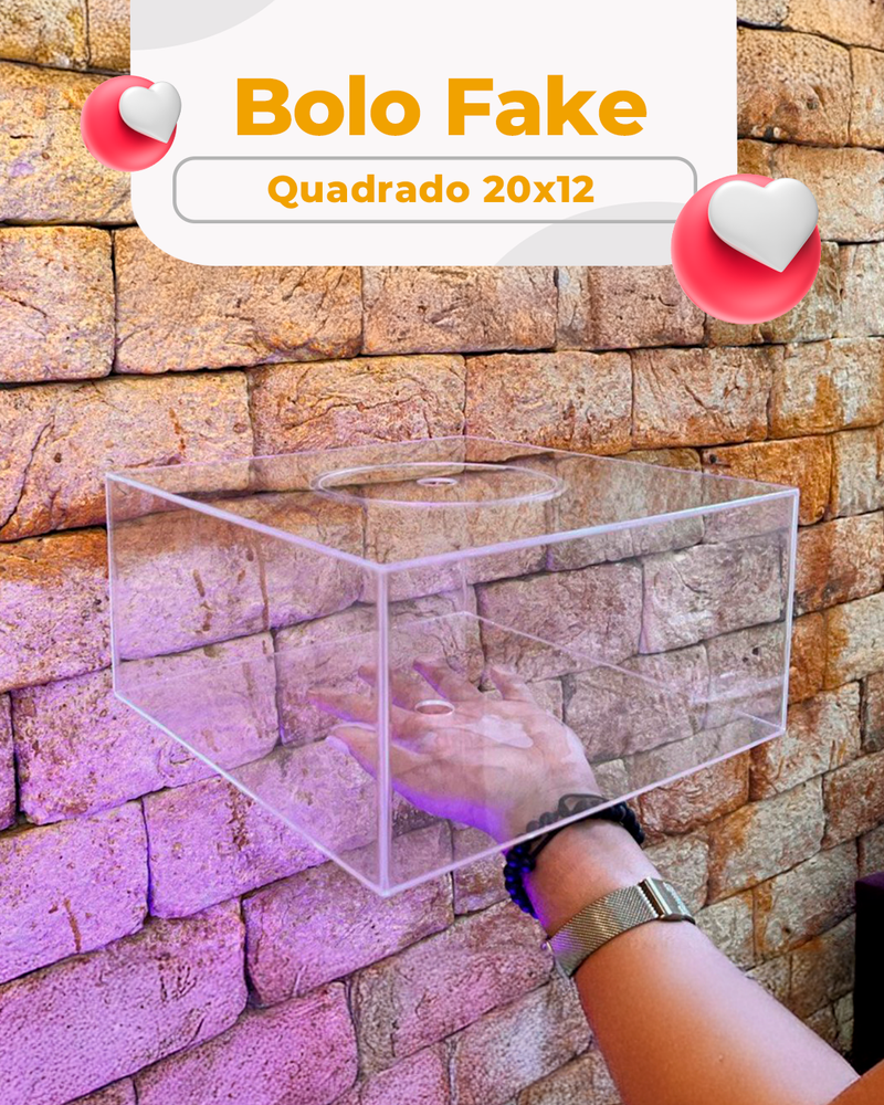 Bolo Fake Quadrado 20x12