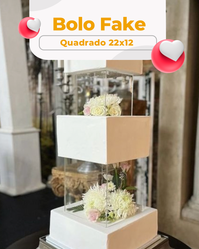 Bolo Fake Quadrado 22x12