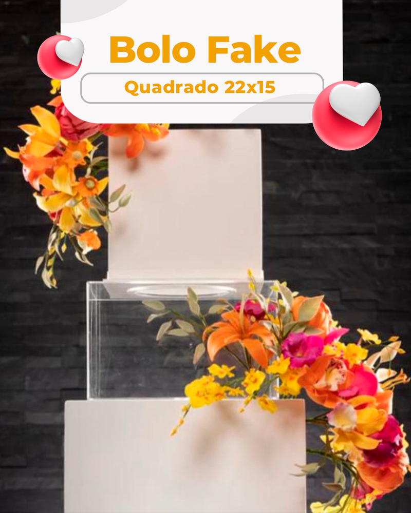 Bolo Fake Quadrado 22x15