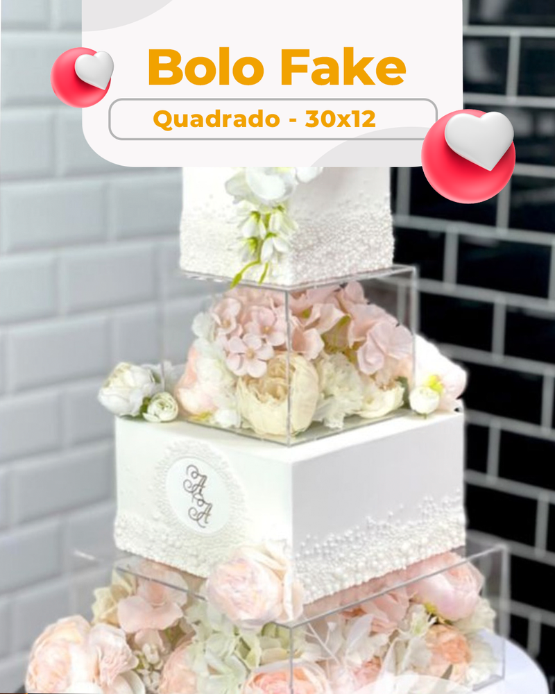 Bolo Fake Quadrado 30x12