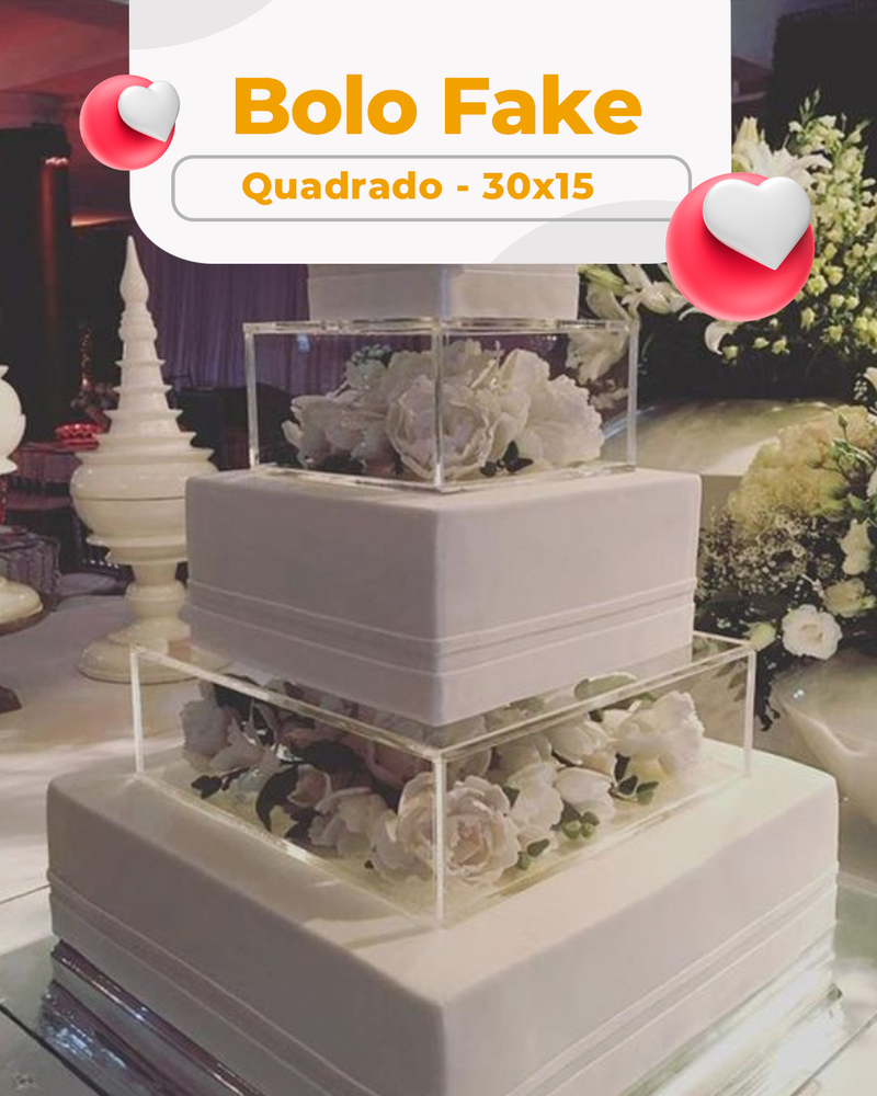 Bolo Fake Quadrado 30x15