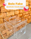 Bolo Fake Quadrado Vazado 15x15