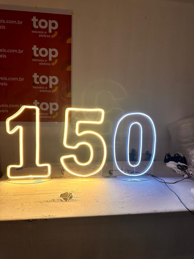 Número em Led Neon (0 ao 9) Slin Com Base - 50CM