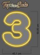 Número em Led Neon (0 ao 9) Buchudinho 50CM - 2mm - Base Removível