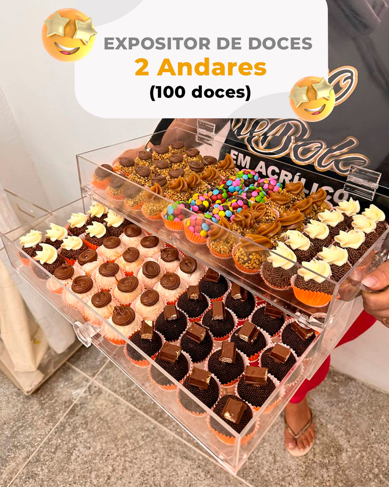 Expositor de Doces Com 2 Andares (100 Furos)