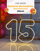 Número em Led Neon (0 ao 9) Buchudinho 50CM - 2mm - Base Removível
